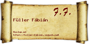 Füller Fábián névjegykártya